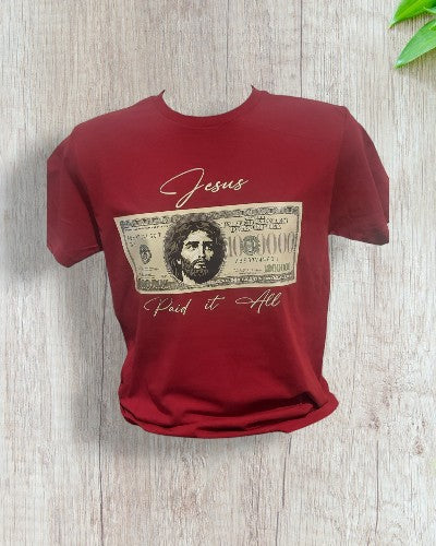 Christian T-Shirt JESUS PAID IT ALL